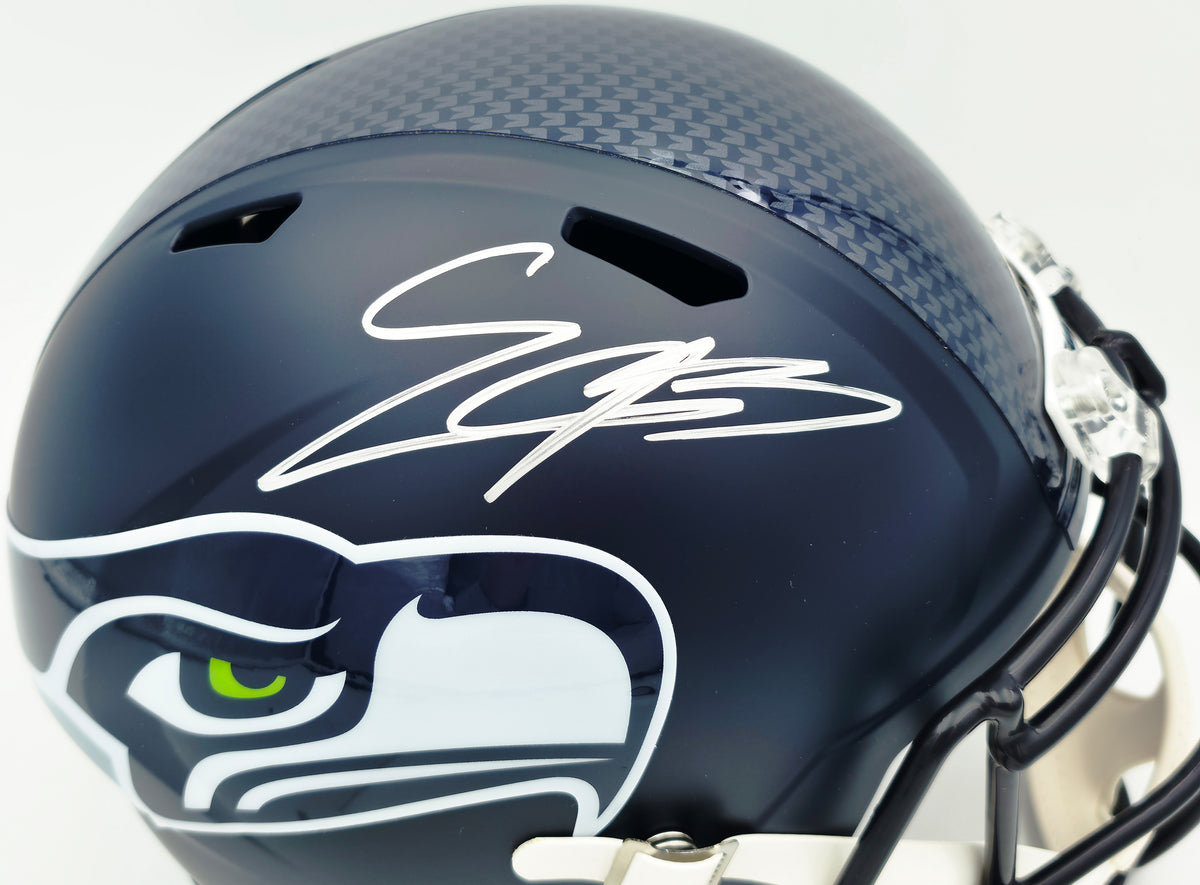 Nick Emmanwori Autographed Seattle Seahawks Blue Full Size Speed Replica Helmet Beckett BAS Witness Stock #268015