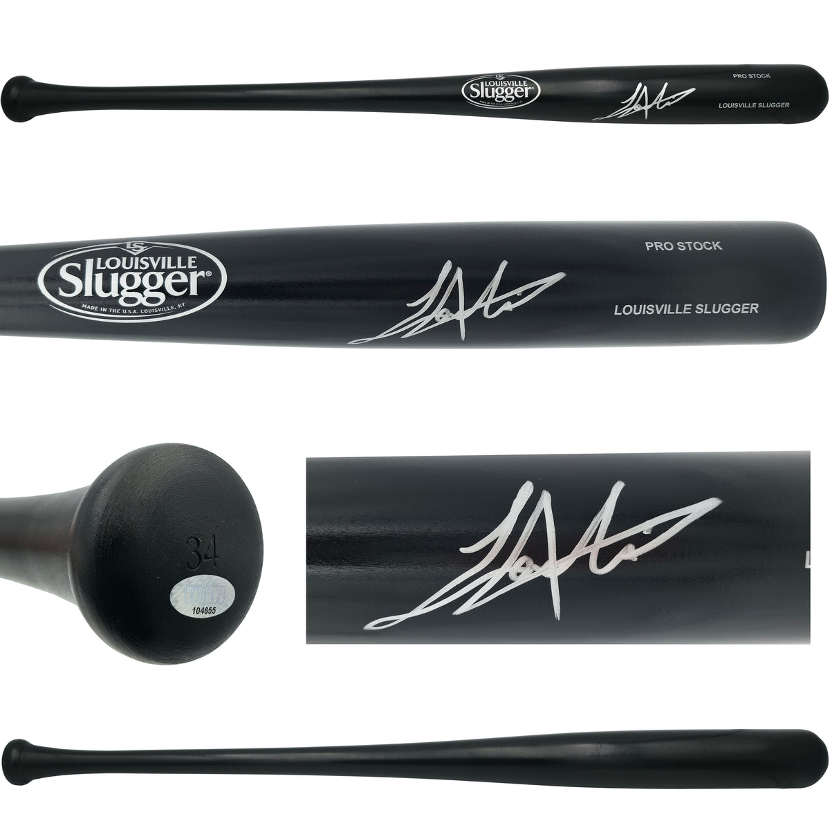 Lazaro Montes Autographed Black Louisville Slugger Pro Stock Bat Seattle Mariners MCS Holo Stock #268003
