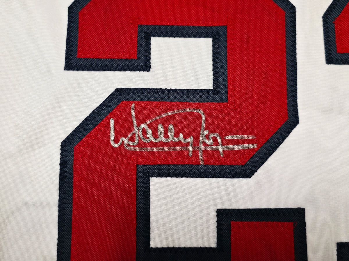 Anaheim Angels Wally Joyner Autographed White Jersey JSA Witness Stock #268049
