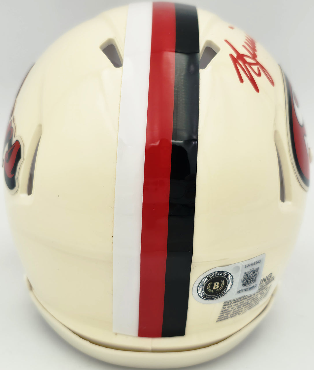 Kyle Juszczyk Autographed San Francisco 49ers Cream Retro Speed Mini Helmet Beckett BAS Witness Stock #268110