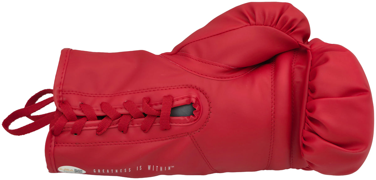Tyson Fury Autographed Red Everlast Boxing Glove LH JSA Witness Stock #268096