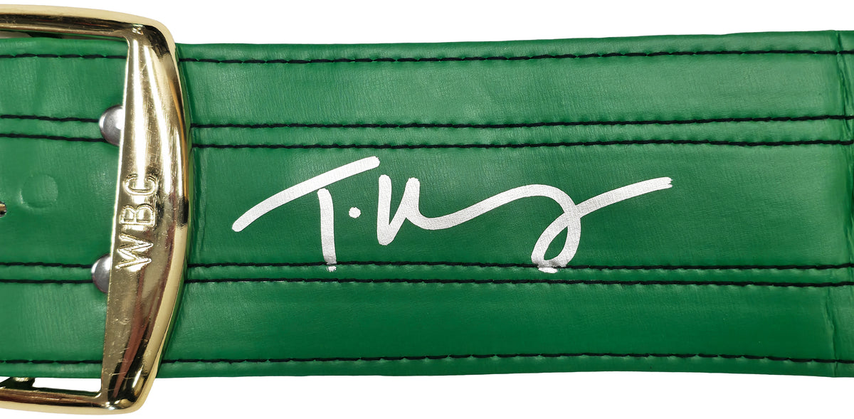 Tyson Fury Autographed Green WBC World Championship Belt JSA Witness Stock #268098