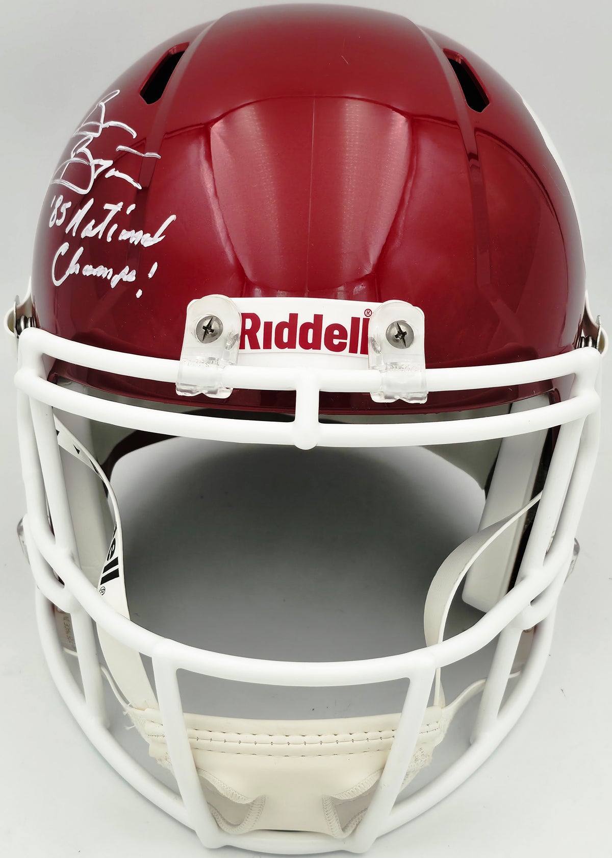 Brian Bosworth Autographed Oklahoma Sooners Crimson Full Size Speed Replica Helmet "85 National Champs!" Beckett BAS Witness Stock #268121