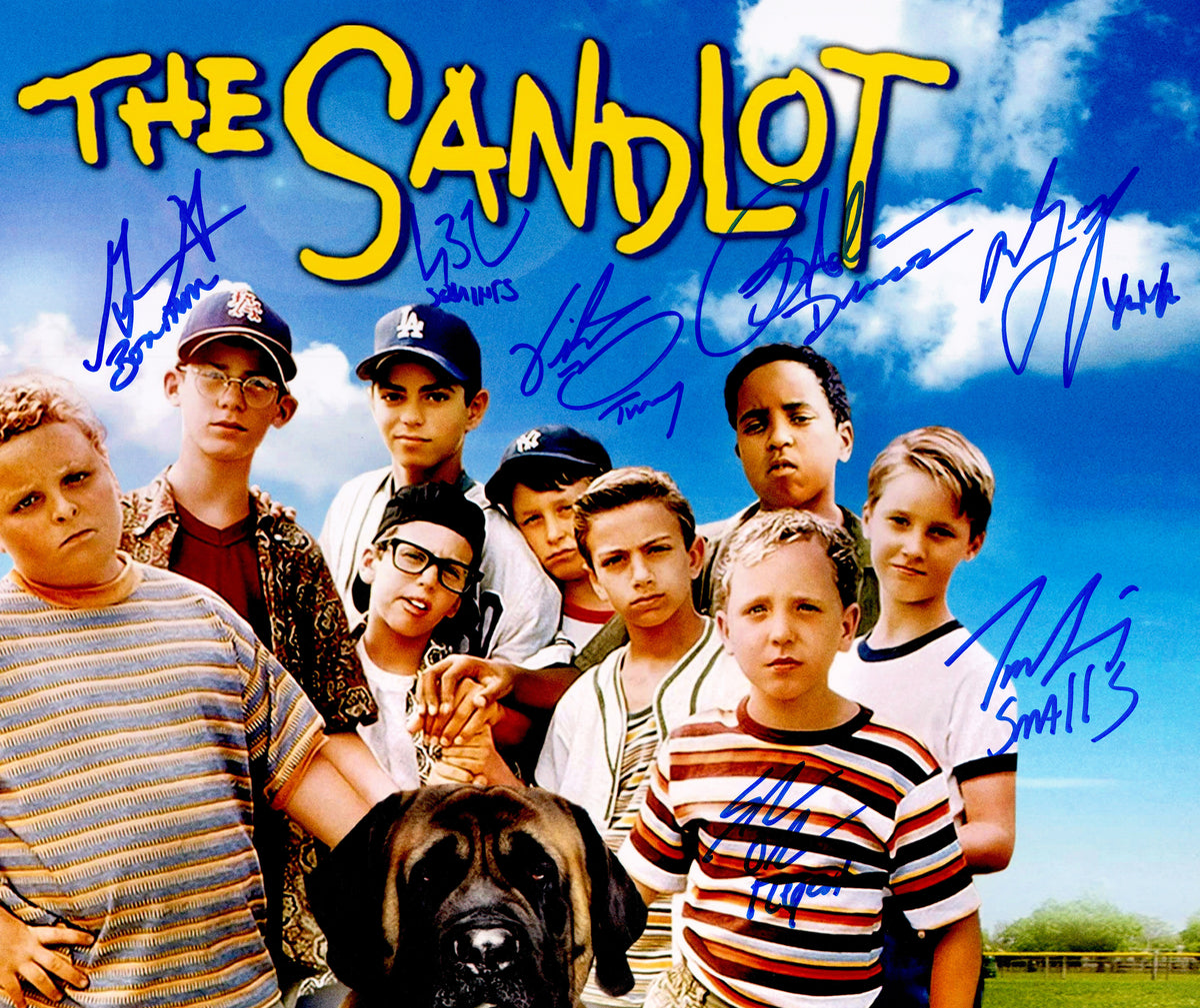 The Sandlot Cast Autographed 16x20 Photo With 7 Signatures Including Tom Guiry JSA Witness Stock #268118