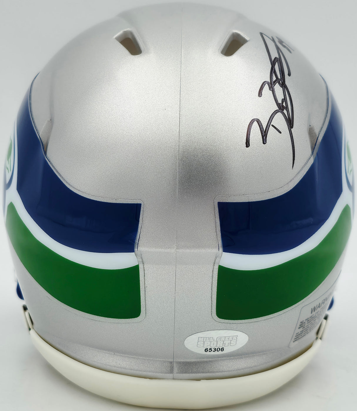 Brian Blades Autographed Seattle Seahawks 1983-01 Throwback Silver Speed Mini Helmet MCS Holo Stock #253615