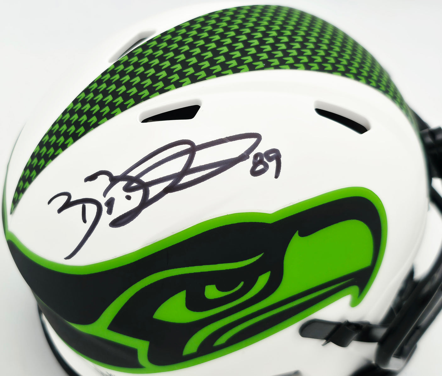 Brian Blades Autographed Seattle Seahawks Lunar Eclipse White Speed Mini Helmet MCS Holo Stock #253616