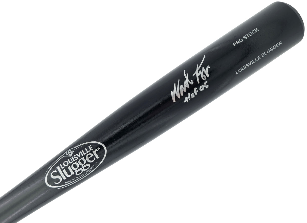 Wade Boggs Autographed Black Louisville Slugger Pro Stock Baseball Bat Boston Red Sox "HOF 05" Beckett BAS Witness Stock #253583