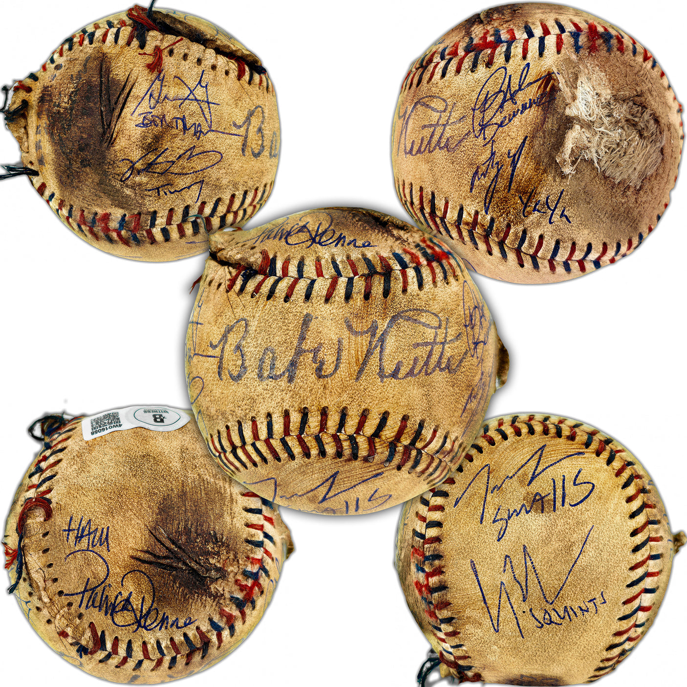 The Sandlot Cast Autographed Official Rawlings Licensed Replica Baseball With 7 Signatures Beckett BAS Witness Stock #253585