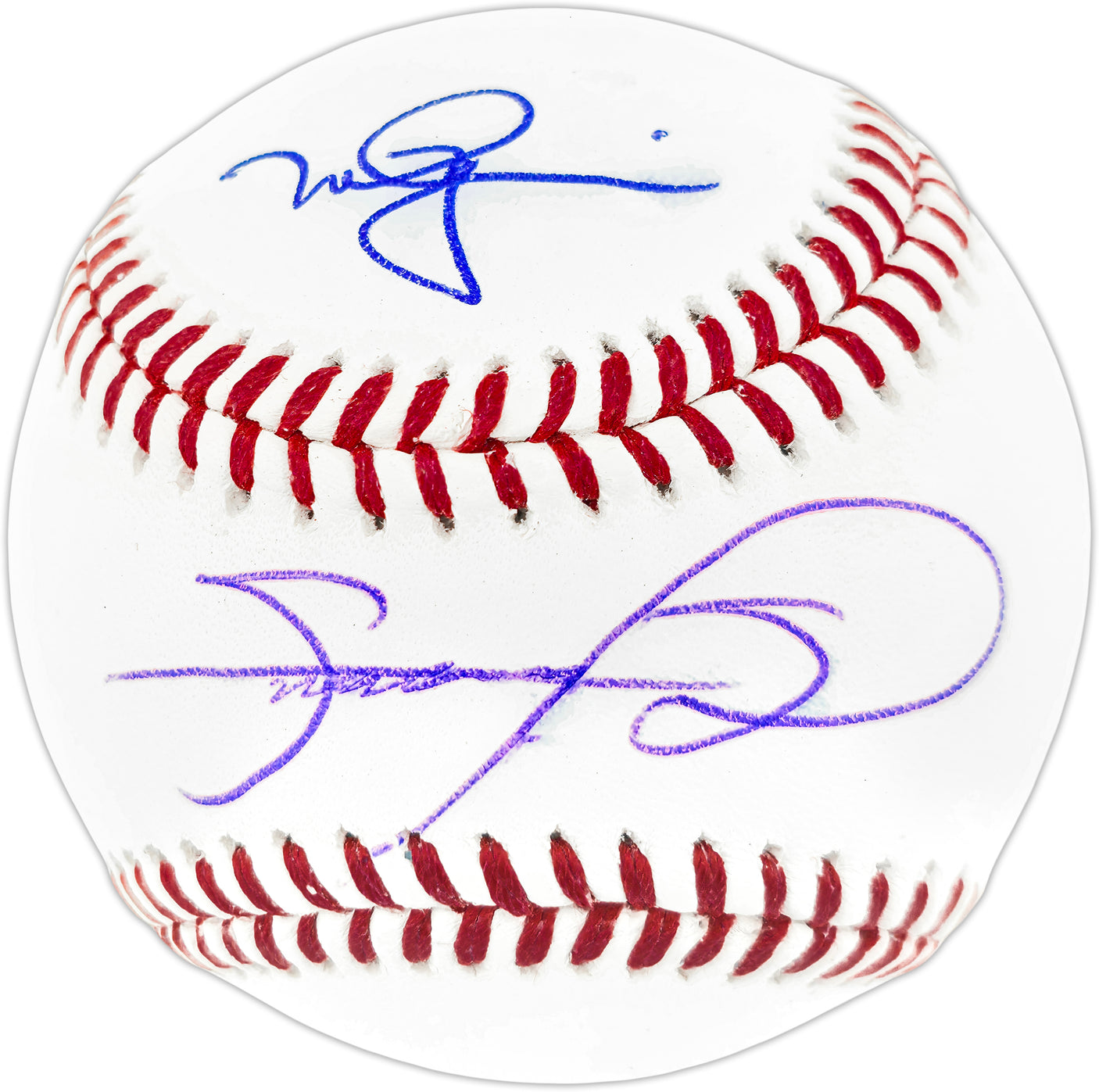 Sammy Sosa & Mark McGwire Autographed Official MLB Baseball Chicago Cubs, St. Louis Cardinals Beckett BAS Witness Stock #253599
