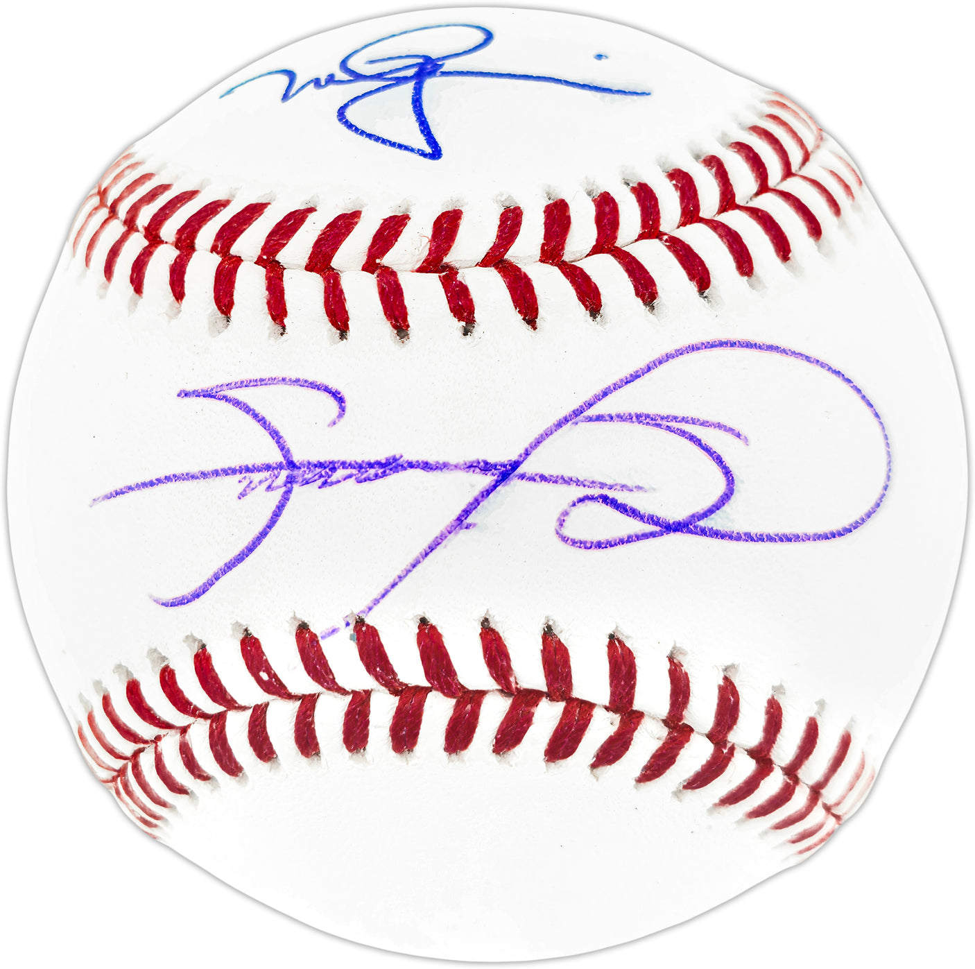 Sammy Sosa & Mark McGwire Autographed Official MLB Baseball Chicago Cubs, St. Louis Cardinals Beckett BAS Witness Stock #253599