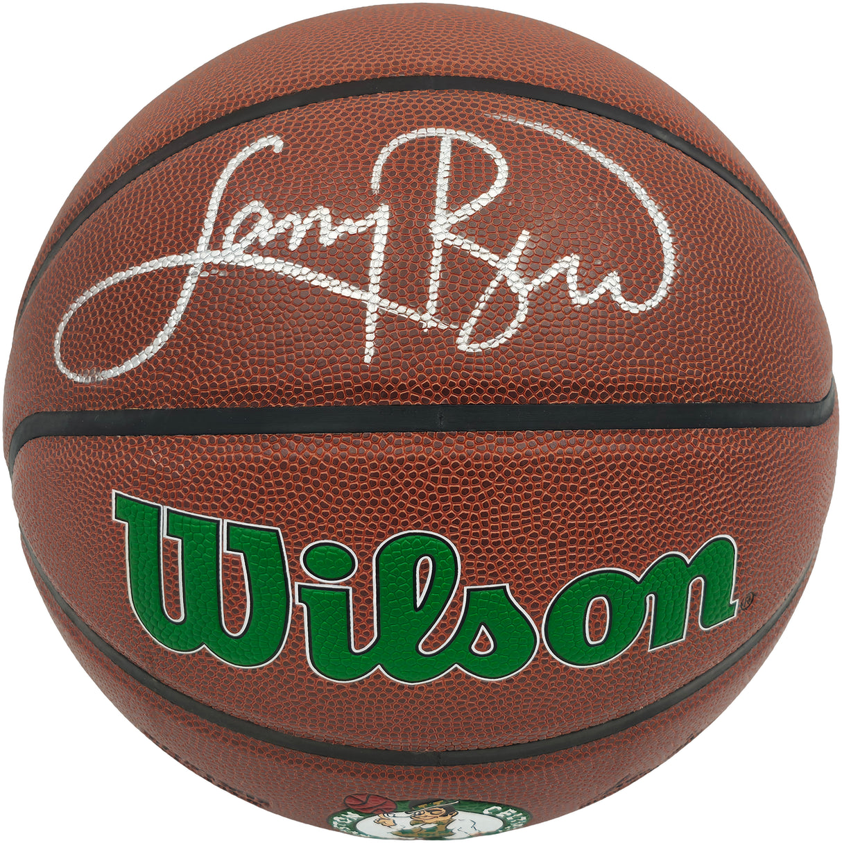 Larry Bird Autographed Composite Leather Boston Celtics Logo Basketball PSA/DNA ITP Stock #253570