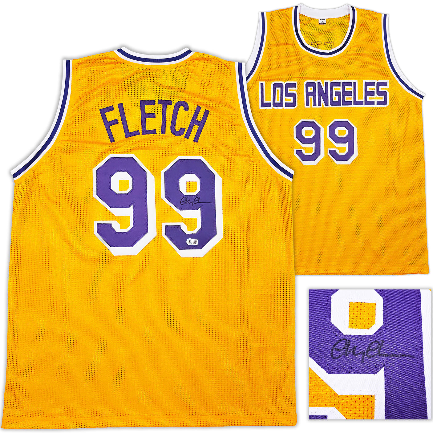 Fletch Chevy Chase Autographed Yellow Jersey Beckett BAS QR Stock #253590