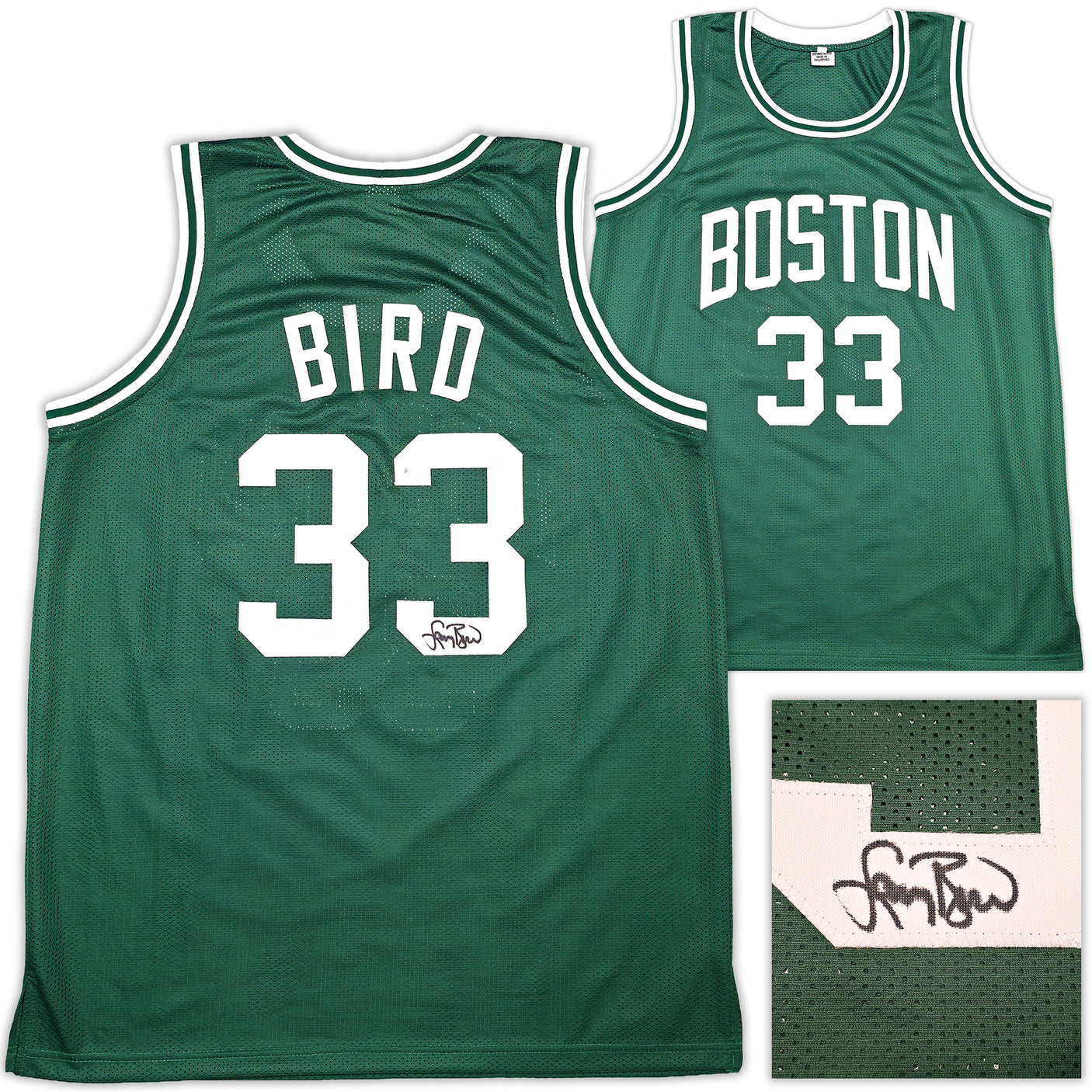 Boston Celtics Larry Bird Autographed Green Jersey PSA/DNA ITP Stock #253569