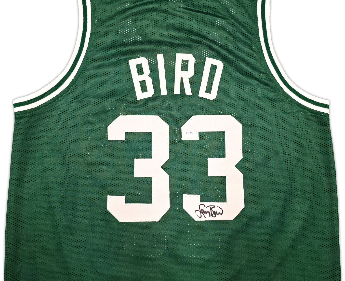 Boston Celtics Larry Bird Autographed Green Jersey PSA/DNA ITP Stock #253569