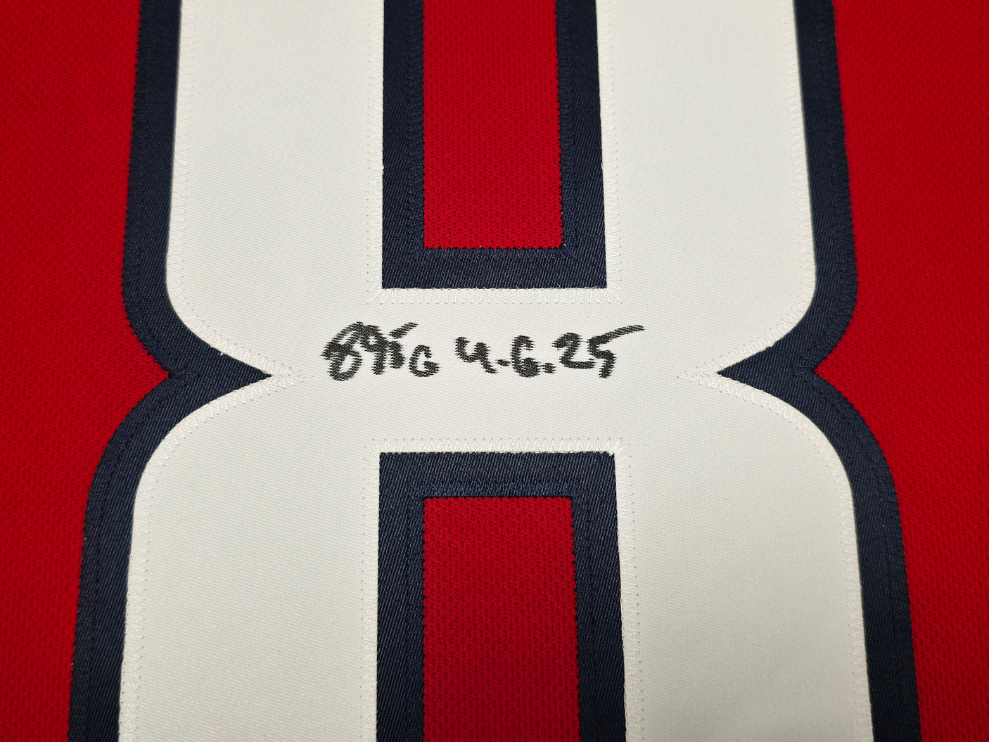 Washington Capitals Alex Ovechkin Autographed Red Fanatics Premium Sweater Jersey Size 54 "895G 4.6.25" Fanatics Holo Stock #253594