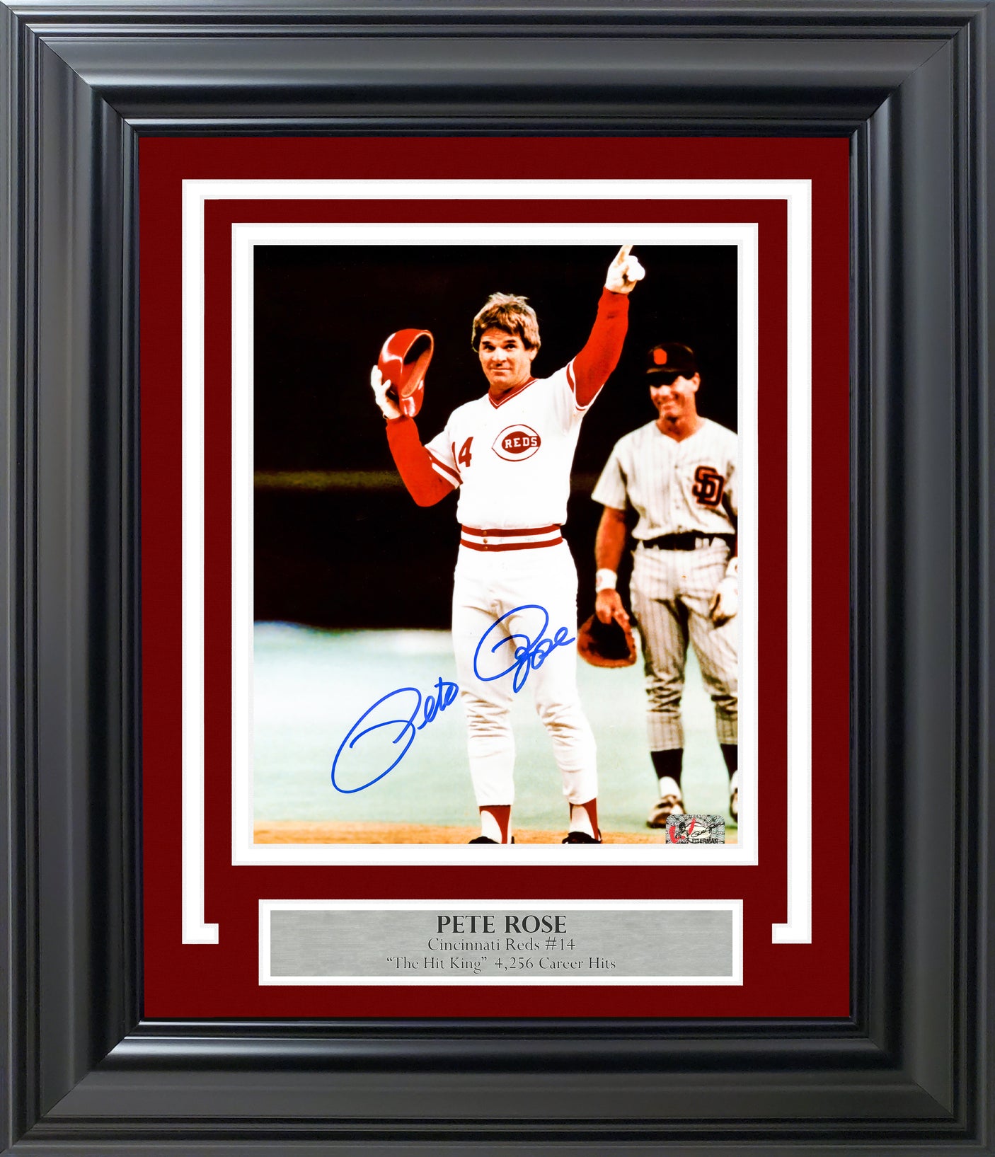 Pete Rose Autographed Framed 8x10 Photo Cincinnati Reds Hit King PR Holo Stock #253362