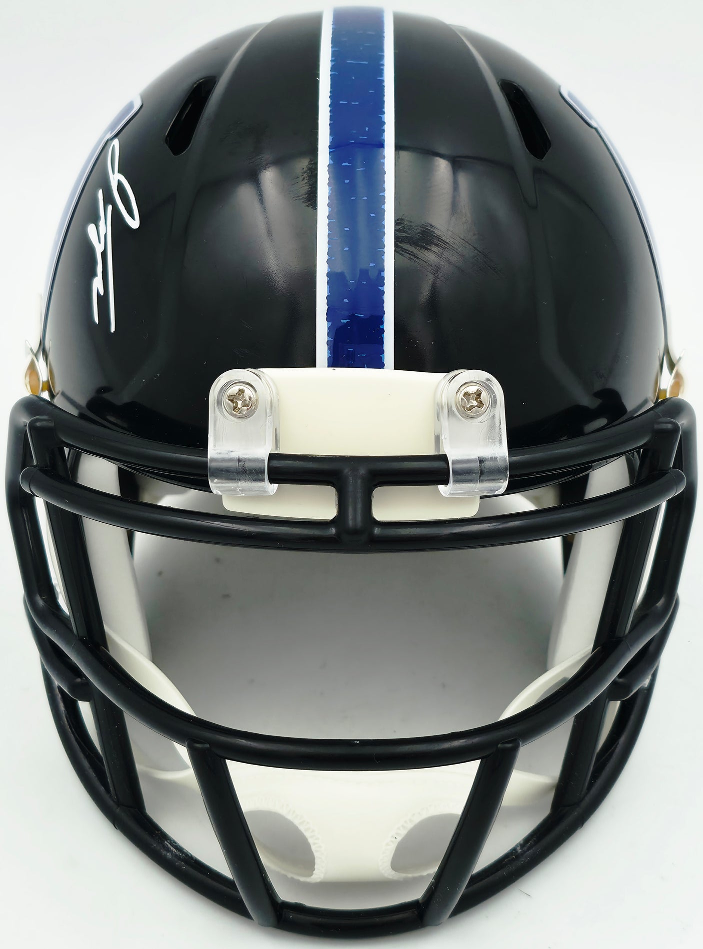 Jonathan Taylor Autographed Indianapolis Colts 2023 Alternate Black Speed Mini Helmet Beckett BAS Witness Stock #254432