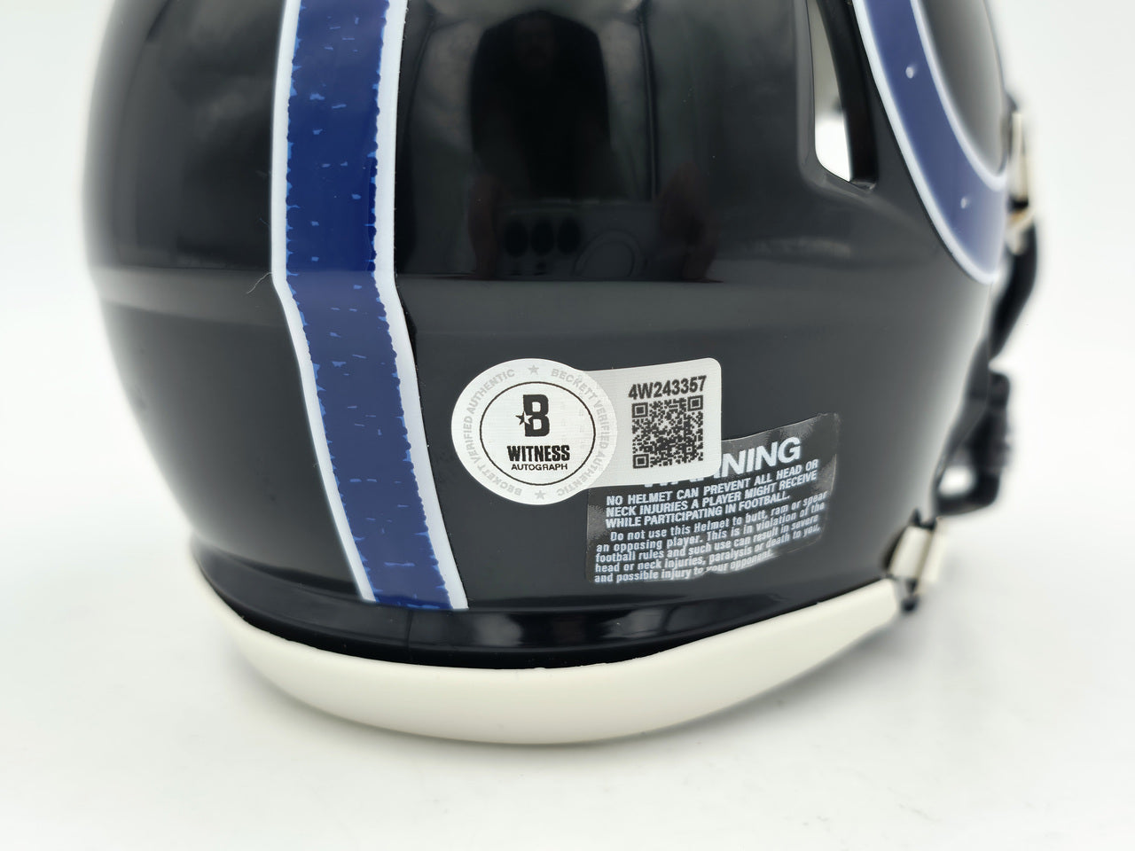 Jonathan Taylor Autographed Indianapolis Colts 2023 Alternate Black Speed Mini Helmet Beckett BAS Witness Stock #254432