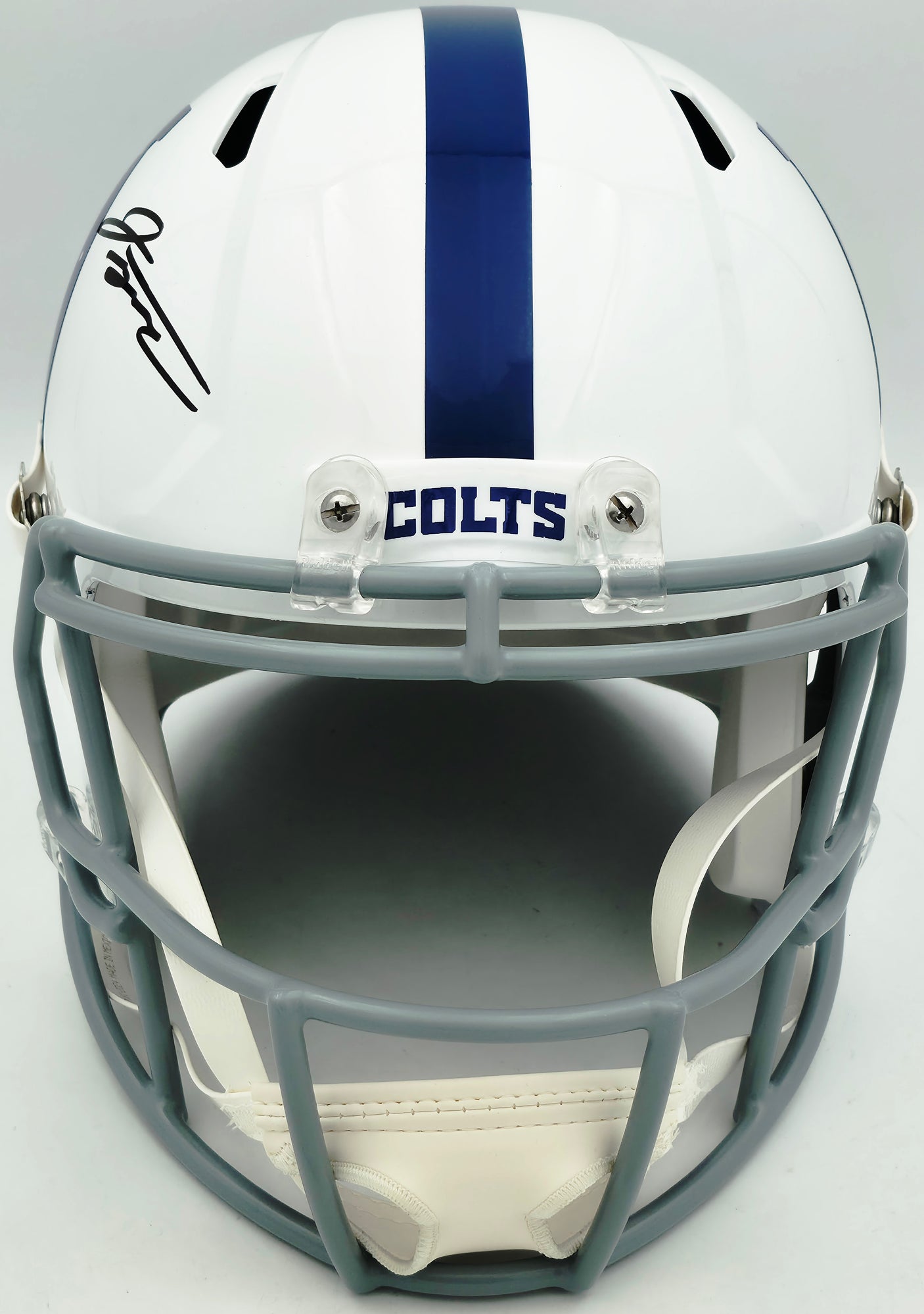 Jonathan Taylor Autographed Indianapolis Colts White Full Size Speed Replica Helmet Beckett BAS Witness Stock #254430