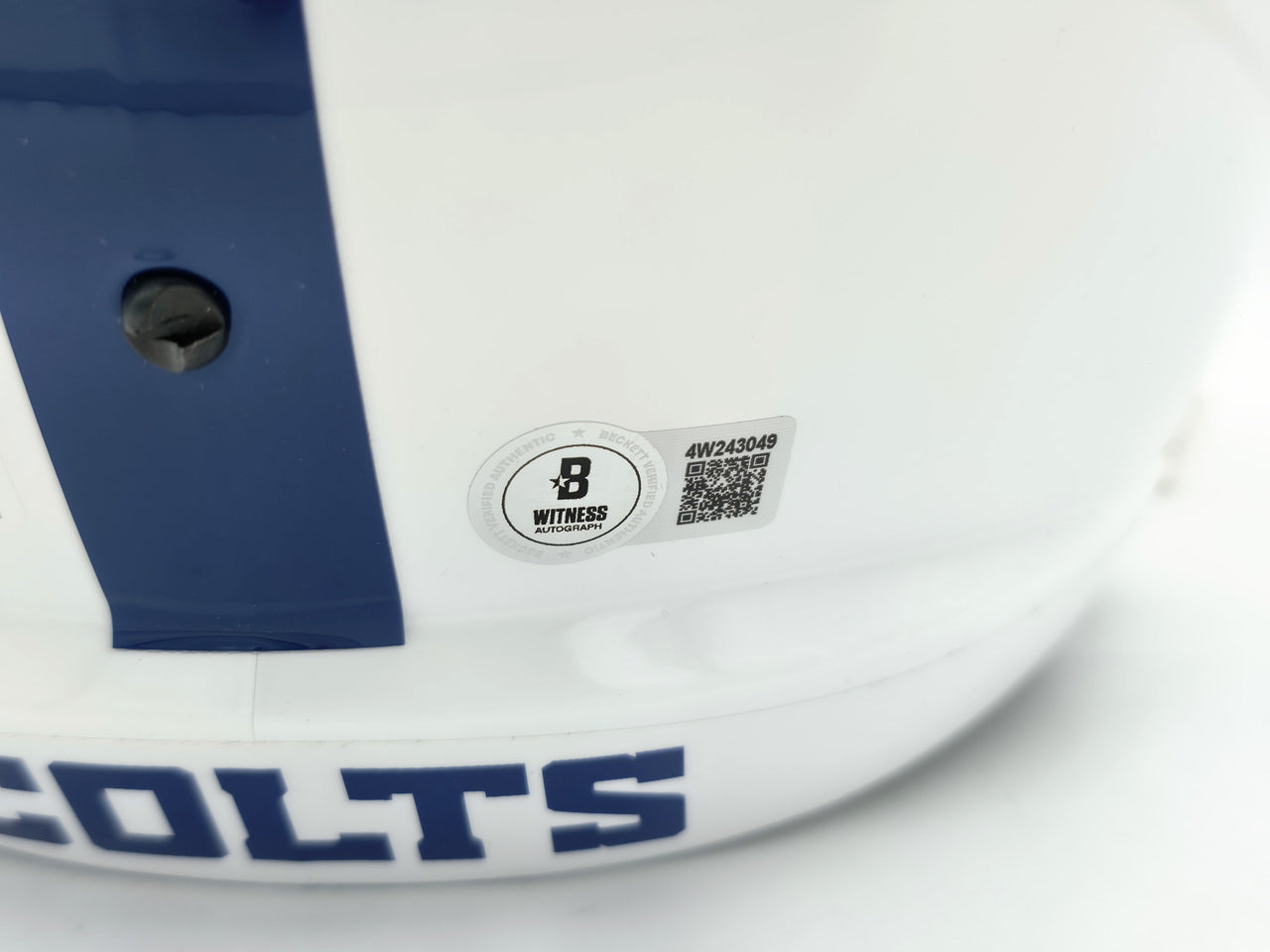 Jonathan Taylor Autographed Indianapolis Colts White Full Size Speed Replica Helmet Beckett BAS Witness Stock #254430