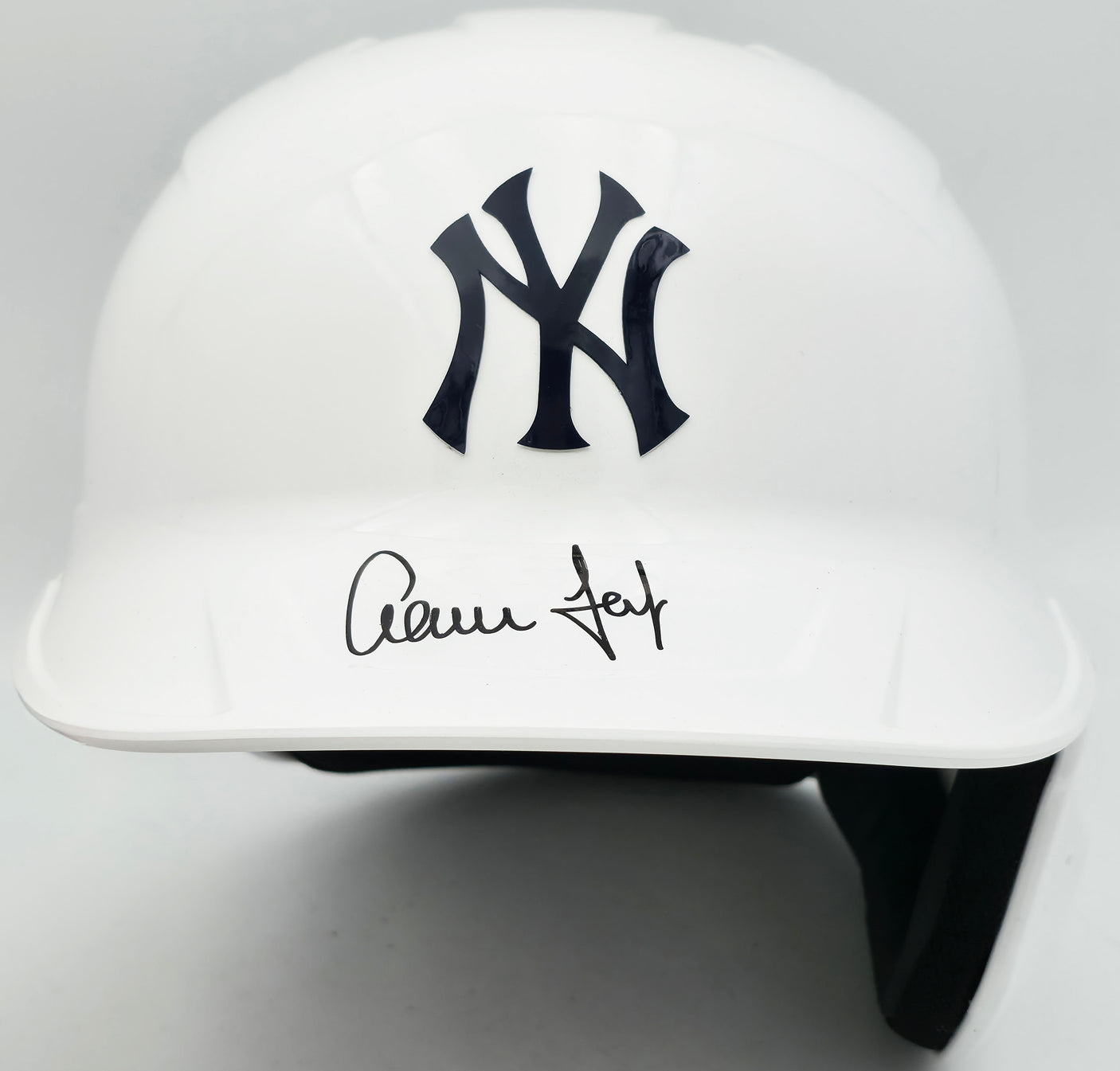 Aaron Judge Autographed New York Yankees White Mach Pro Replica Batting Helmet Fanatics & MLB Holo Stock #255484
