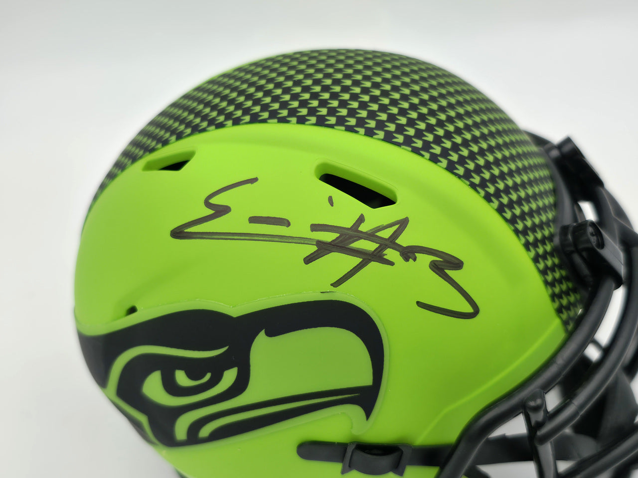 Nick Emmanwori Autographed Seattle Seahawks Rave Green Speed Mini Helmet Beckett BAS Witness Stock #256028