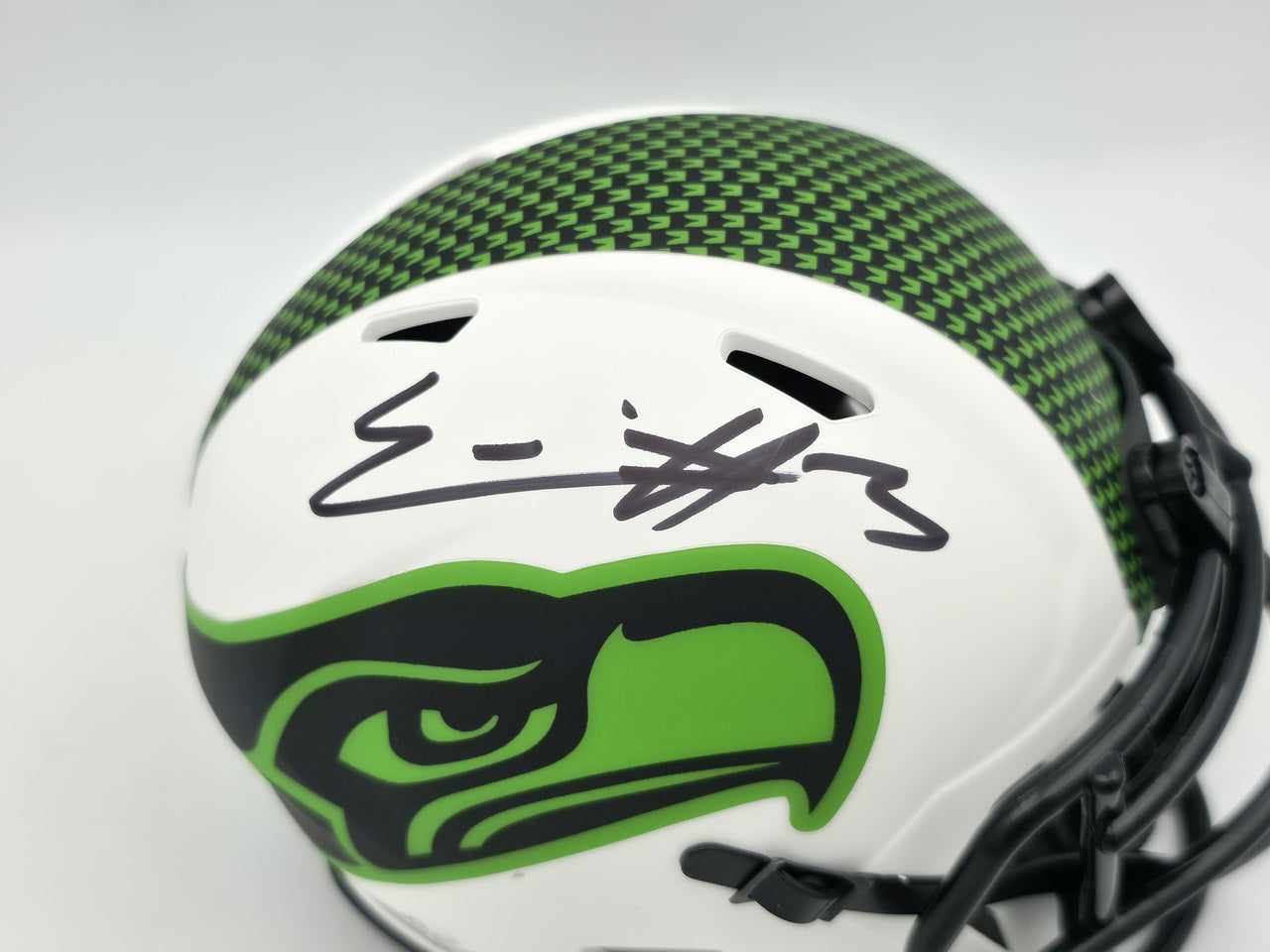 Nick Emmanwori Autographed Seattle Seahawks Lunar Eclipse White Speed Mini Helmet Beckett BAS Witness Stock #256029