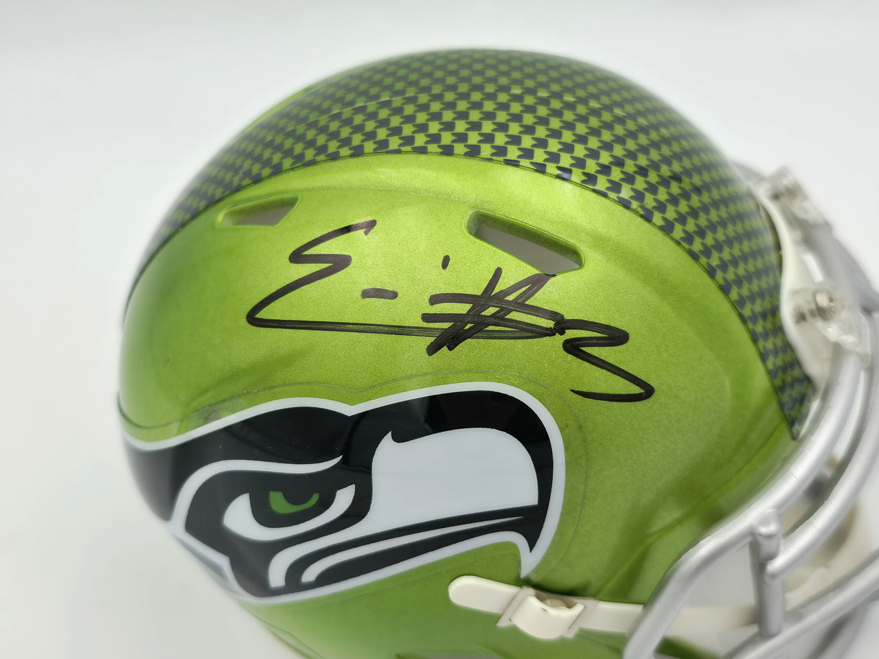 Nick Emmanwori Autographed Seattle Seahawks Flash Green Speed Mini Helmet Beckett BAS Witness Stock #256030