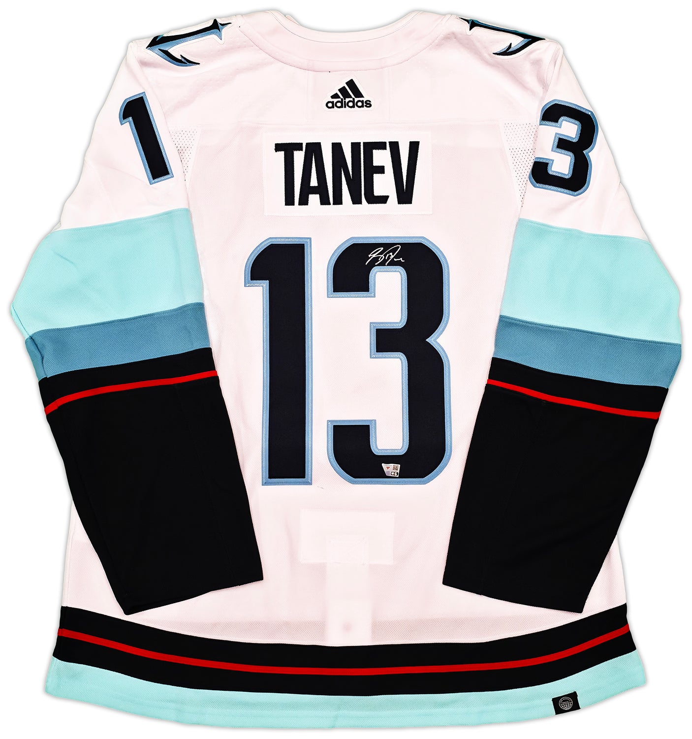 Seattle Kraken Brandon Tanev Autographed White Adidas Authentic Primegreen Jersey Size 54 Fanatics Holo Stock #254454