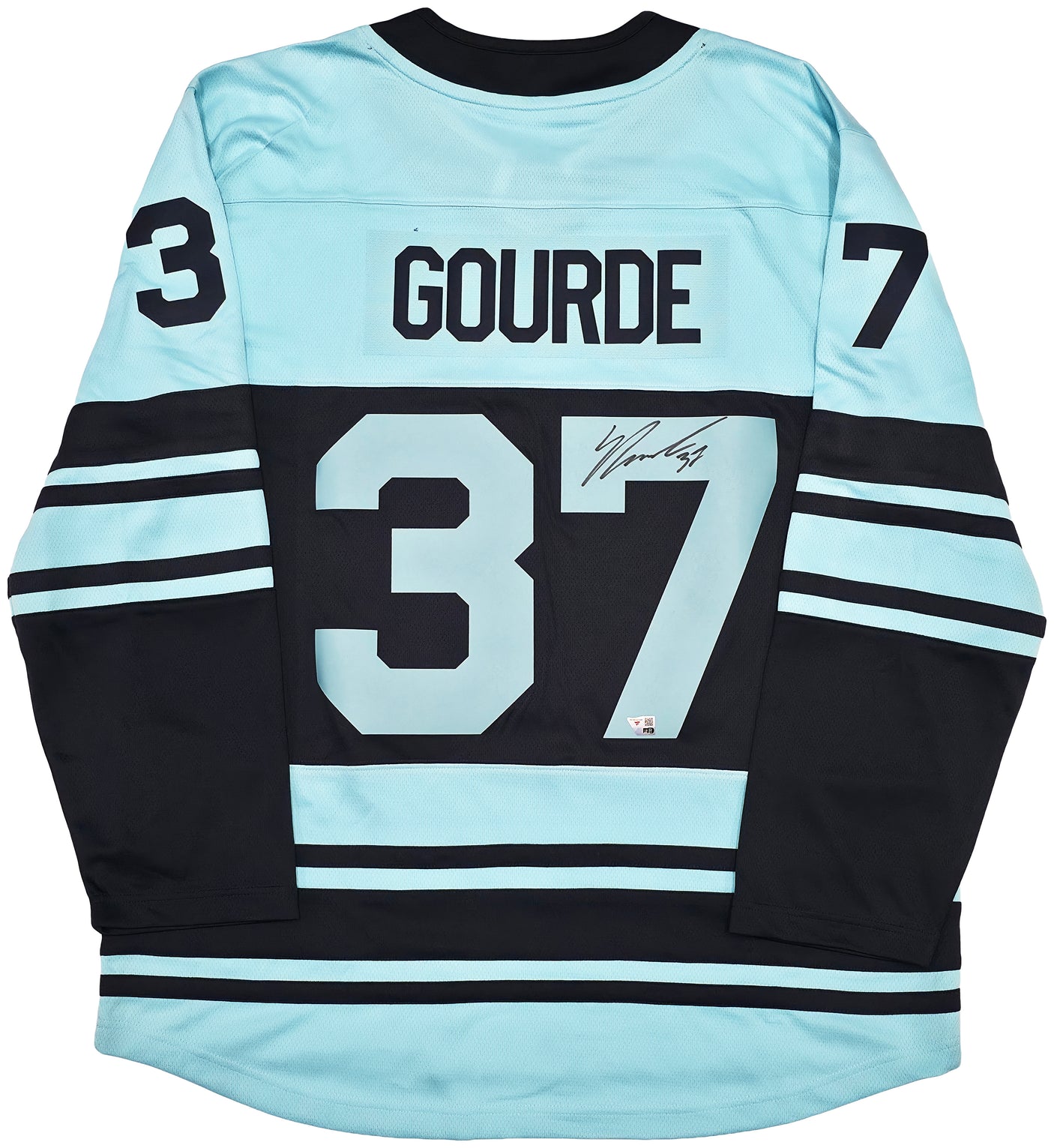 Seattle Kraken Yanni Gourde Autographed Blue & Green Fanatics Reverse Retro Jersey Size XL Fanatics Holo Stock #254449