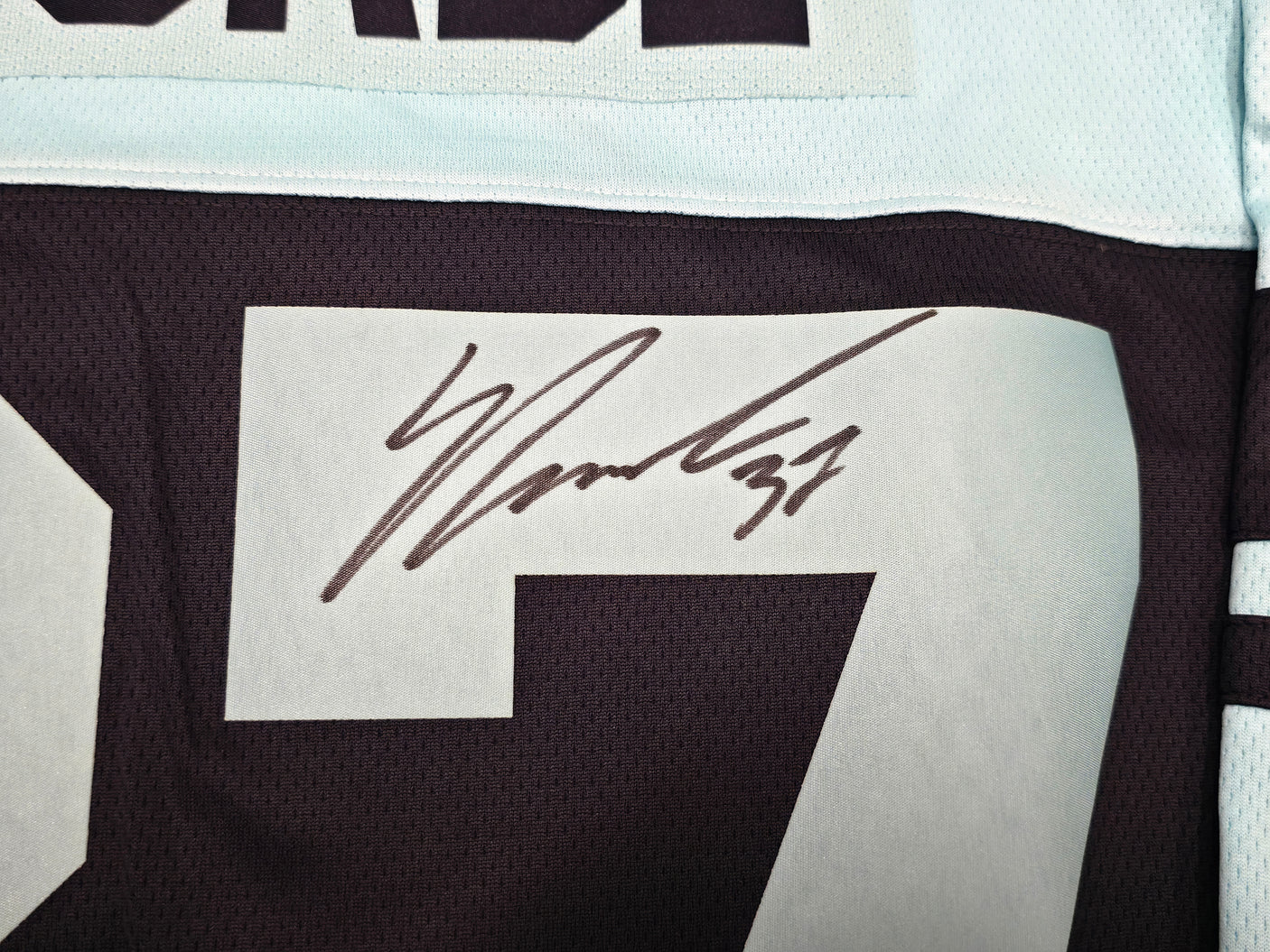 Seattle Kraken Yanni Gourde Autographed Blue & Green Fanatics Reverse Retro Jersey Size XL Fanatics Holo Stock #254449