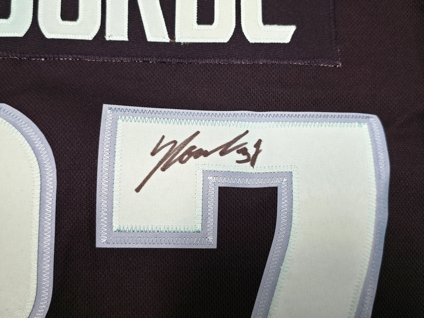 Seattle Kraken Yanni Gourde Autographed Blue Adidas Authentic Primegreen Jersey Size 54 Fanatics Holo Stock #254452