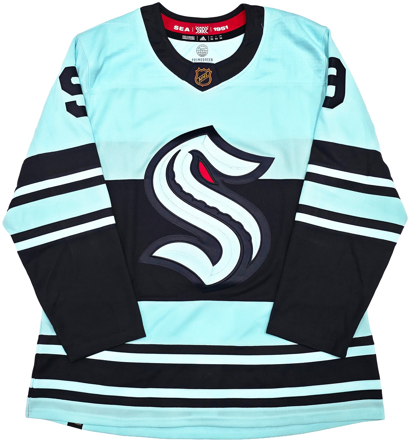 Seattle Kraken Ryan Donato Autographed Blue & Green Adidas Authentic Primegreen Reverse Retro Jersey Size 54 Fanatics Holo Stock #254453