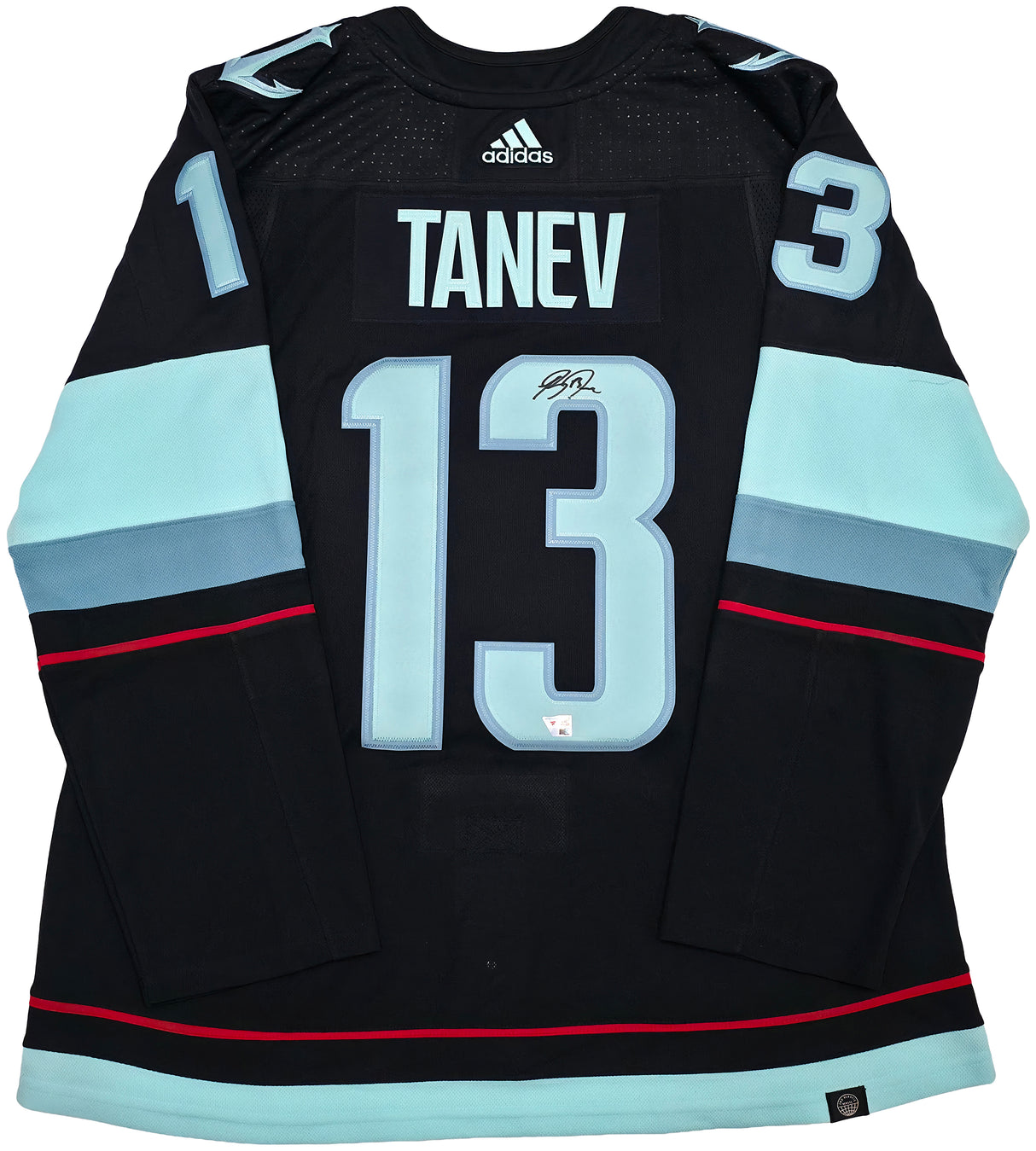Seattle Kraken Brandon Tanev Autographed Blue Adidas Authentic Primegreen Jersey Size 54 Fanatics Holo Stock #254458