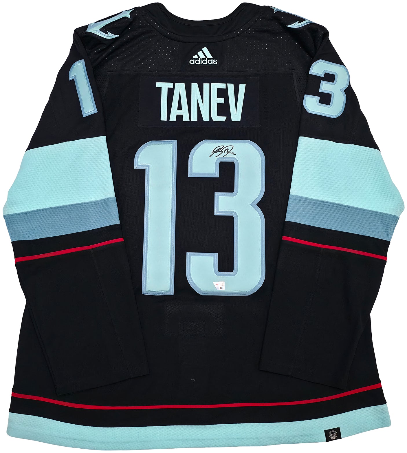 Seattle Kraken Brandon Tanev Autographed Blue Adidas Authentic Primegreen Jersey Size 54 Fanatics Holo Stock #254458