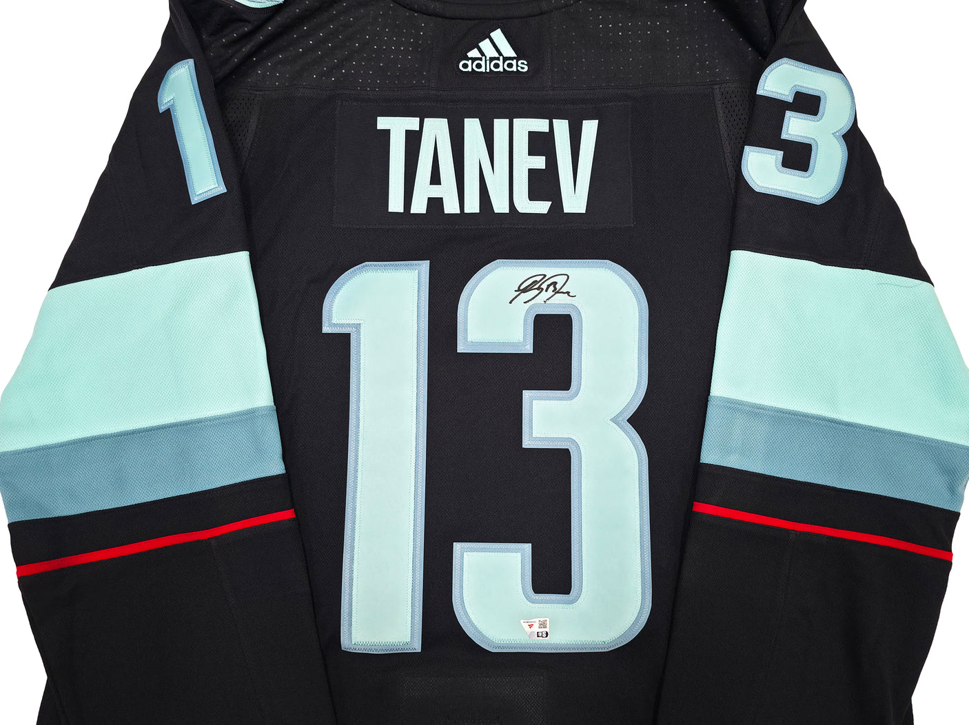 Seattle Kraken Brandon Tanev Autographed Blue Adidas Authentic Primegreen Jersey Size 54 Fanatics Holo Stock #254458
