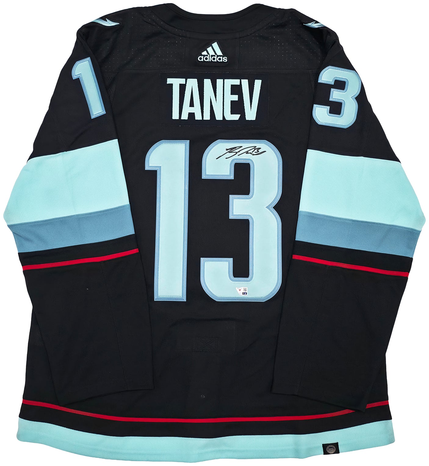 Seattle Kraken Brandon Tanev Autographed Blue Adidas Authentic Primegreen Jersey Size 54 Fanatics Holo Stock #254457