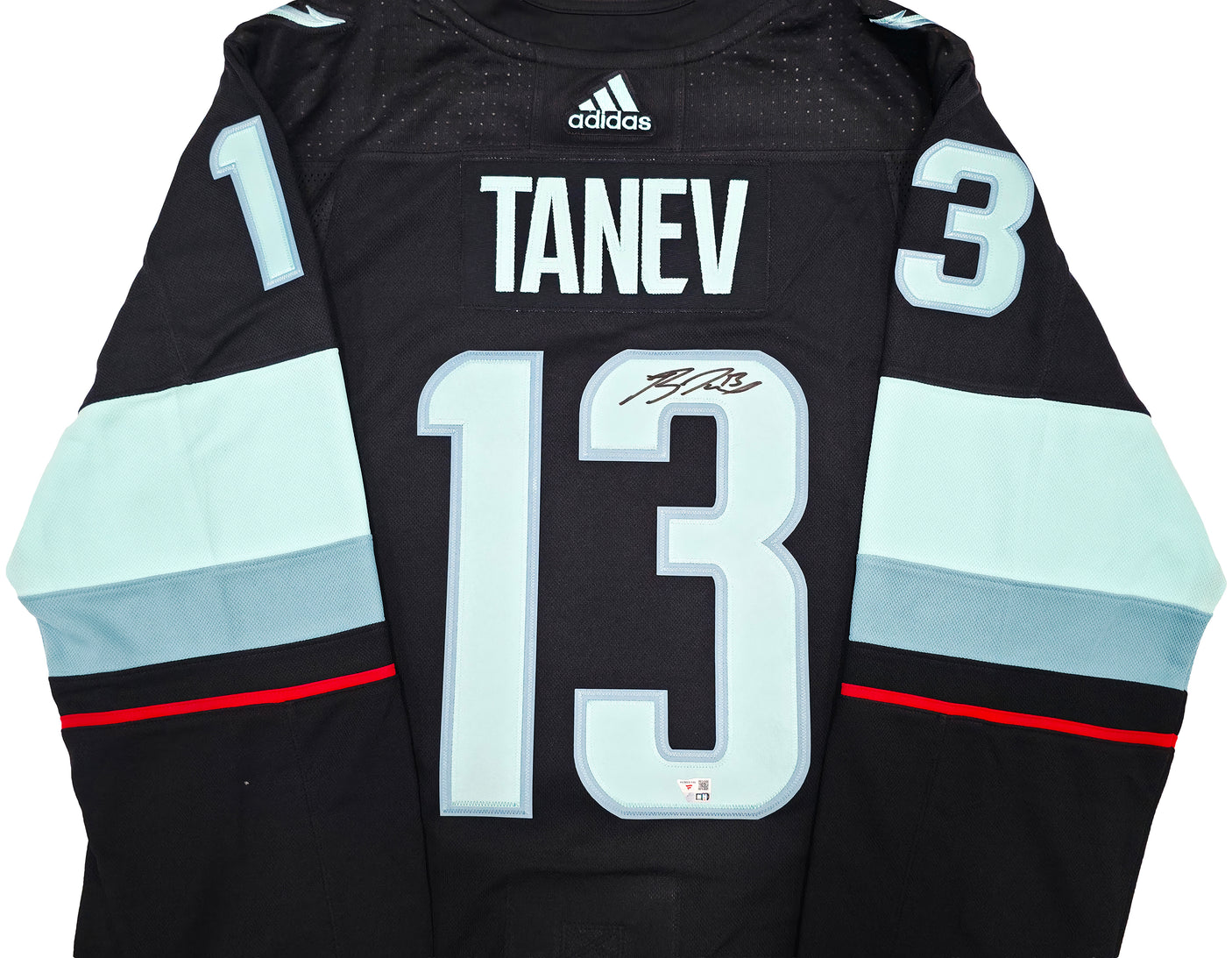 Seattle Kraken Brandon Tanev Autographed Blue Adidas Authentic Primegreen Jersey Size 54 Fanatics Holo Stock #254457
