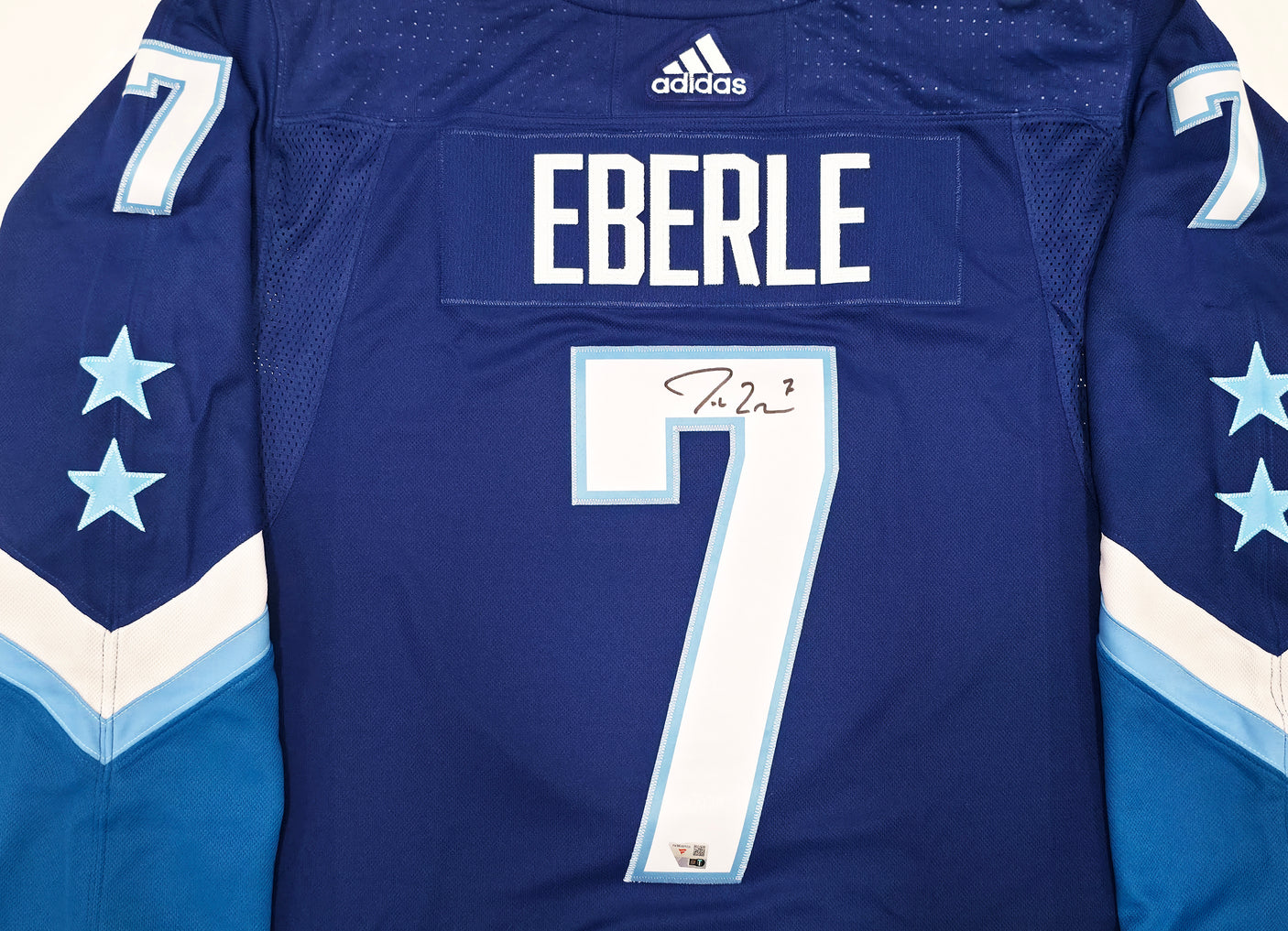 Seattle Kraken Jordan Eberle Autographed Blue Adidas Authentic 2022 All Star Game Jersey Size 54 Fanatics Holo Stock #254447