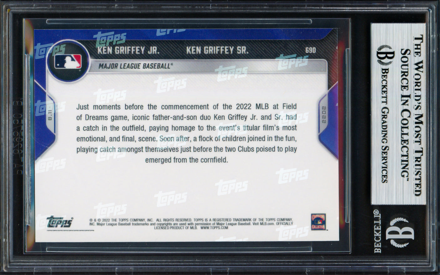 Ken Griffey Jr. & Sr. Autographed 2022 Topps Now Card #690 Beckett BAS Stock #256407