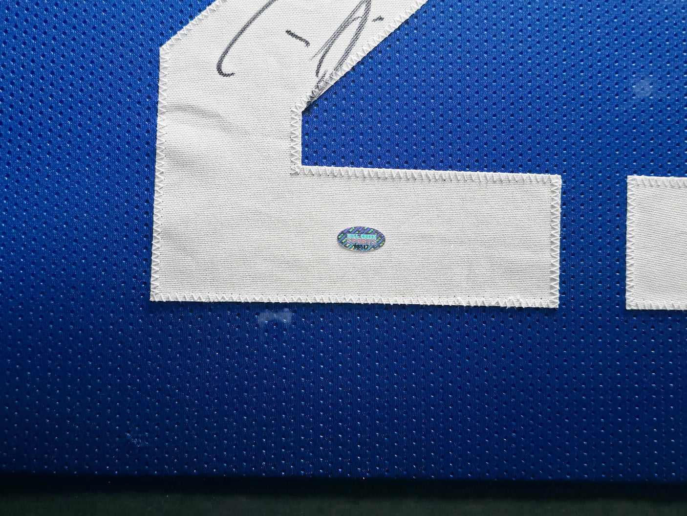 Seattle Seahawks Devon Witherspoon Autographed Framed Blue Throwback Jersey MCS Holo Stock #256419