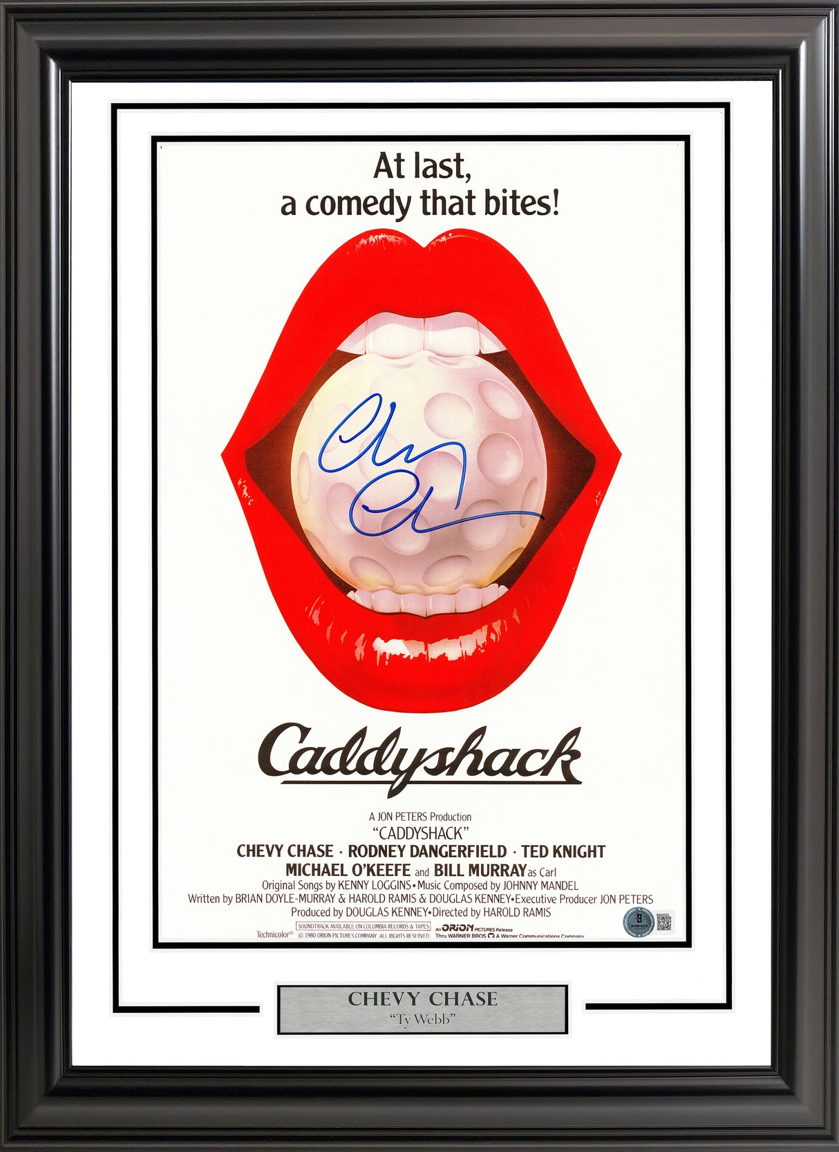 Chevy Chase Autographed Framed 11x17 Caddyshack Movie Poster Beckett BAS QR Stock #256657