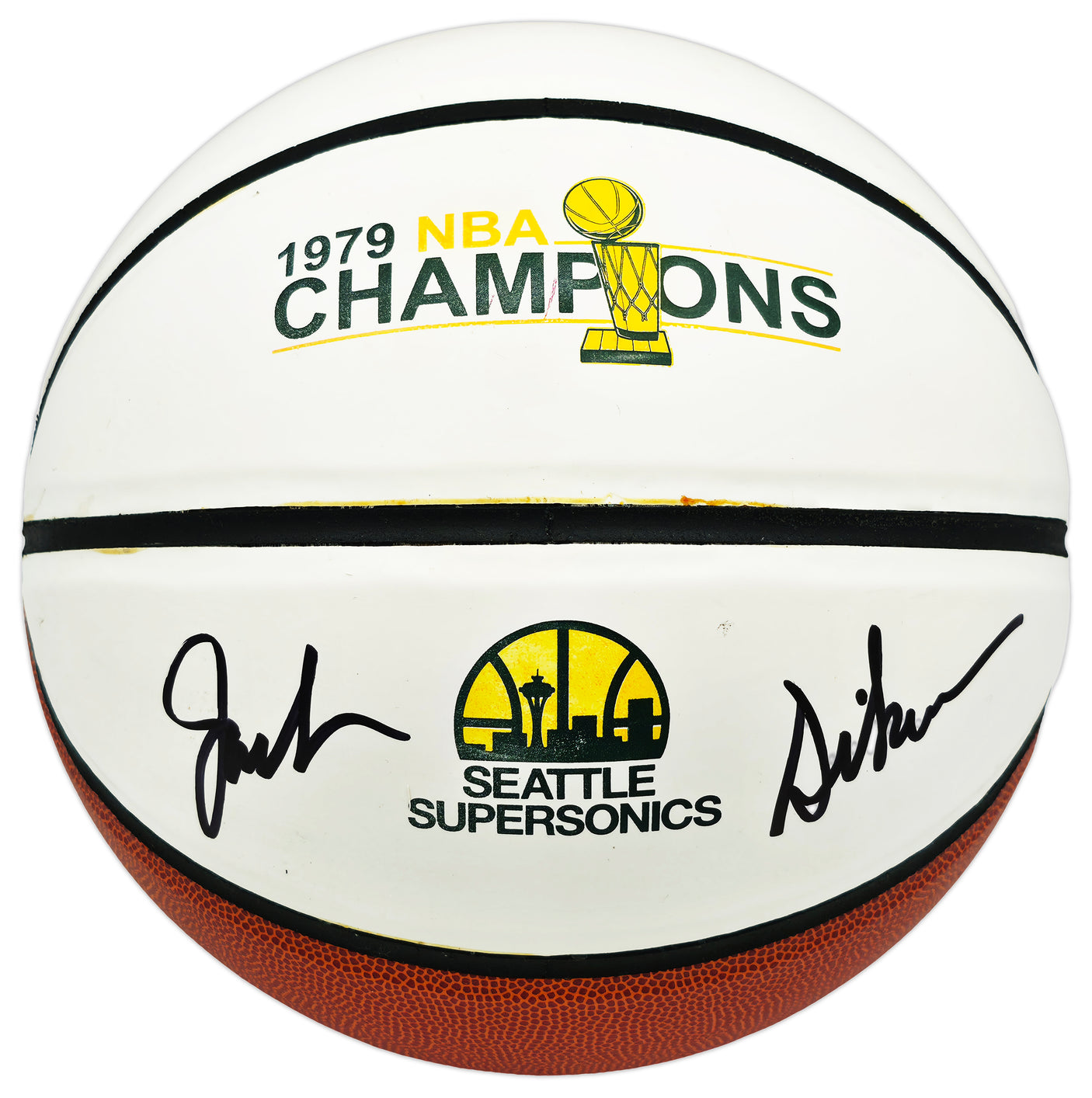 Jack Sikma Autographed 1978-79 Seattle Supersonics NBA Champions Logo Basketball MCS Holo Stock #256740