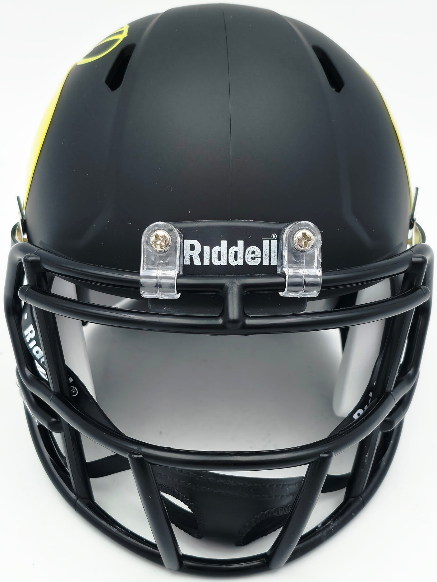 Tez Johnson Autographed Oregon Ducks Matte Black Speed Mini Helmet JSA Witness Stock #256796