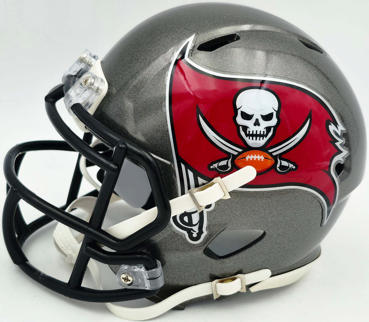 Tez Johnson Autographed Tampa Bay Buccaneers Silver Speed Mini Helmet JSA Witness Stock #256801