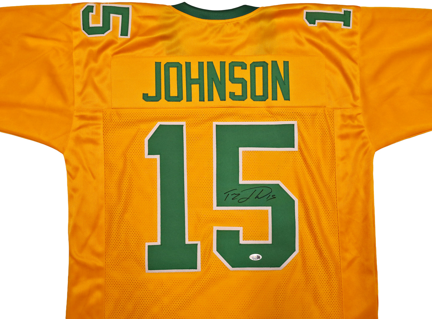 Oregon Ducks Tez Johnson Autographed Yellow Jersey JSA Witness Stock #256794