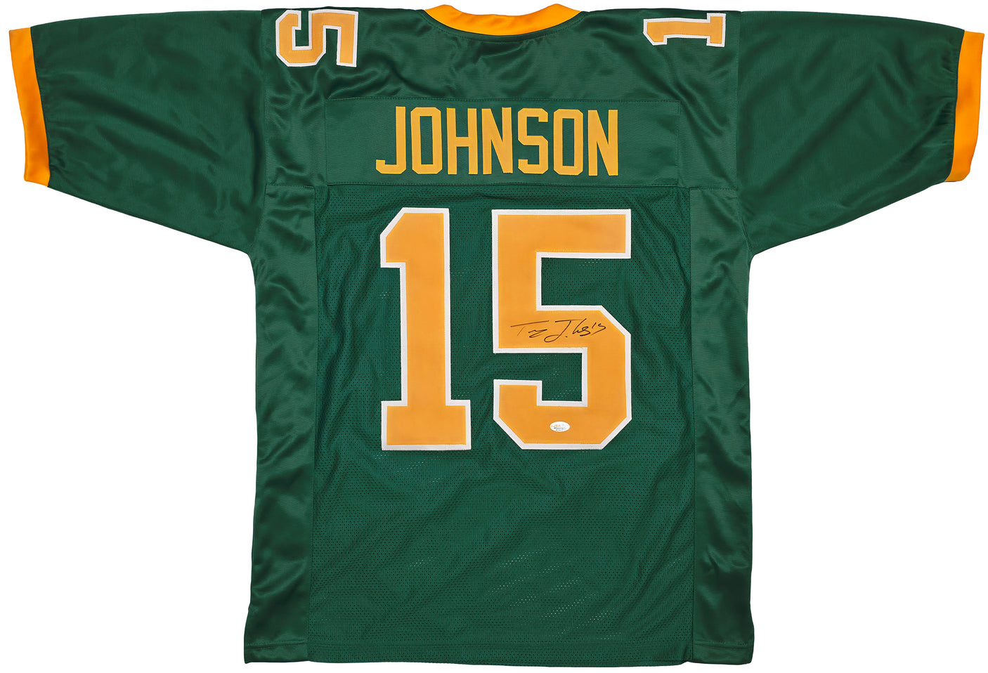 Oregon Ducks Tez Johnson Autographed Green Jersey JSA Witness Stock #256795