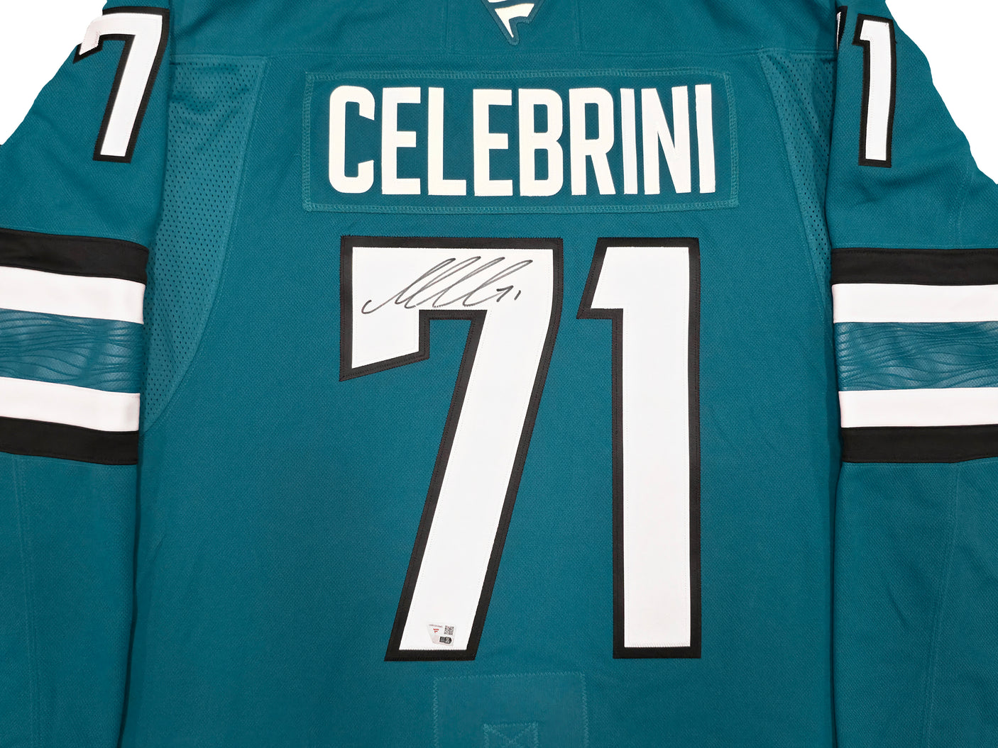 San Jose Sharks Macklin Celebrini Autographed Teal Fanatics Authentic Premium Jersey Size 54 Fanatics Holo Stock #256804