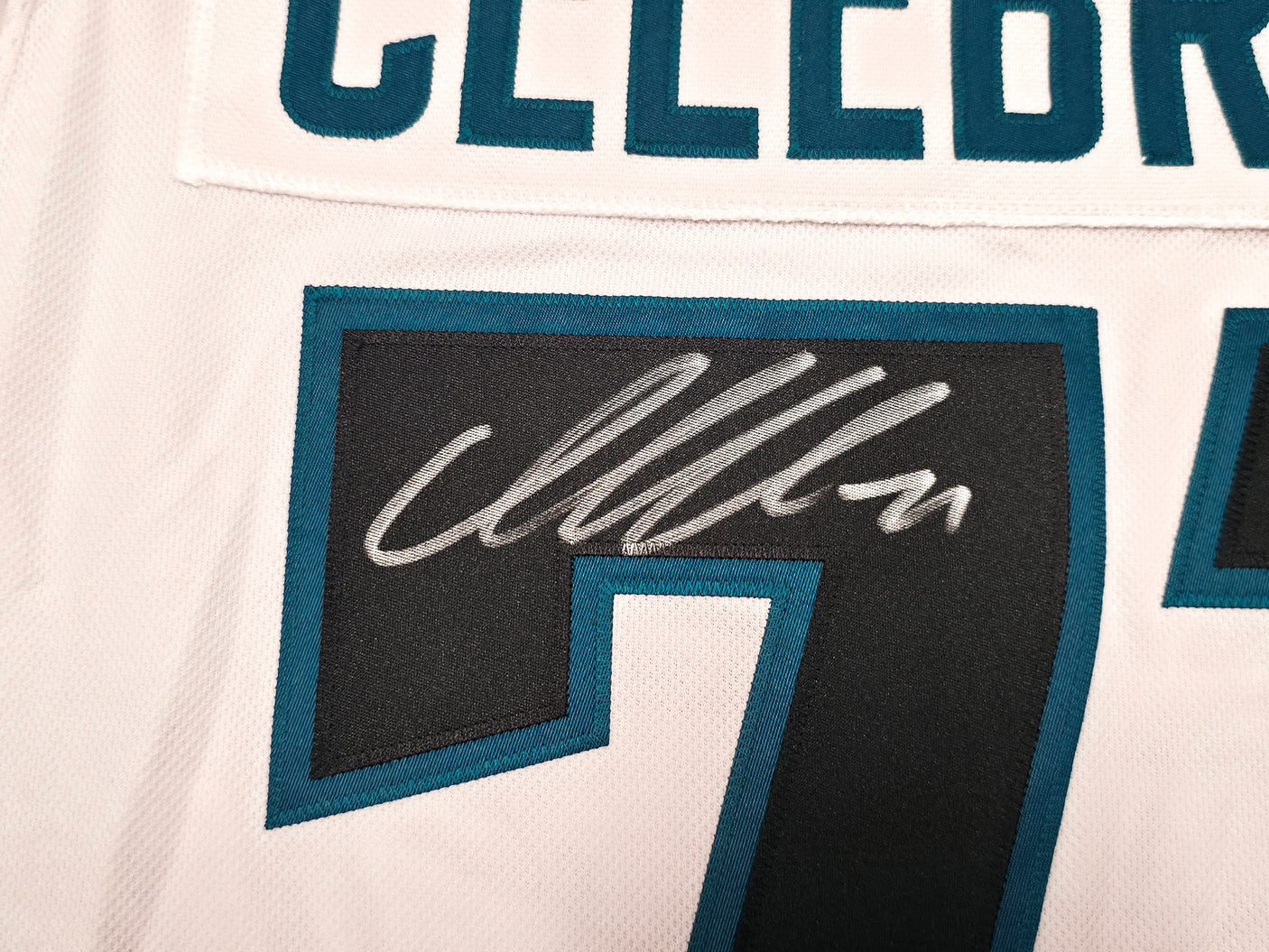 San Jose Sharks Macklin Celebrini Autographed White Fanatics Authentic Premium Jersey Size 54 Fanatics Holo Stock #256805