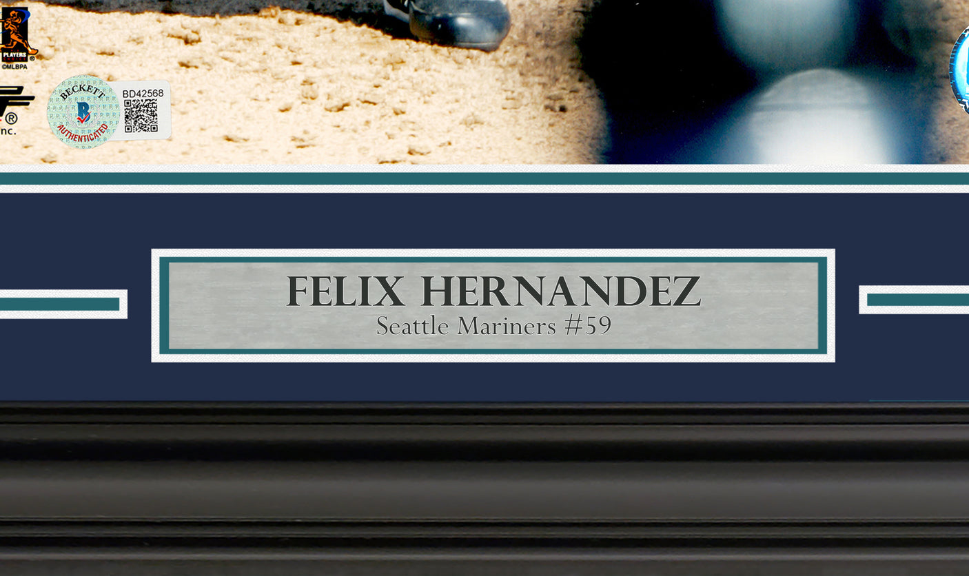 Felix Hernandez Autographed Framed 11x14 Photo Seattle Mariners Beckett BAS QR Stock #256662